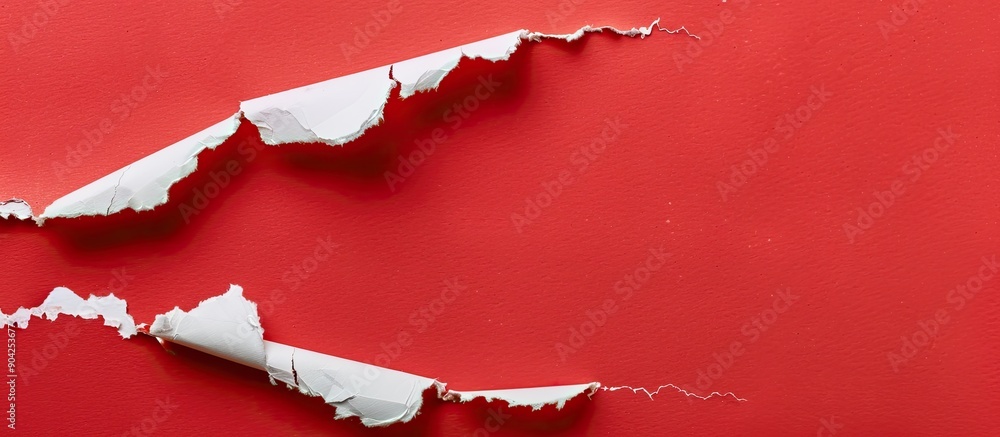 Poster a torn paper piece with a red background shows a message about helpful tips serving as a symbolic re