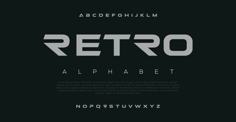 Retro Future font creative modern alphabet fonts. Typography colorful bold with color dot regular. vector illustrator	