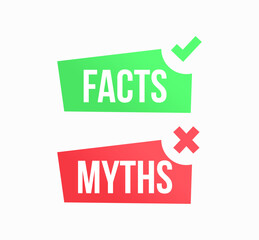 Facts Myths sign icon vector design illustration