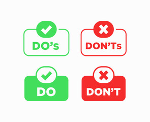 Do Don't and Do's Don'ts icon sign vector illustration