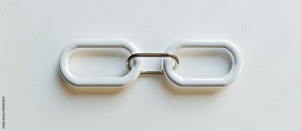 Aufkleber a white backdrop featuring two interlocking paperclips with copy space image