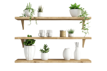 Modern Wall Shelf isolated on transparent background