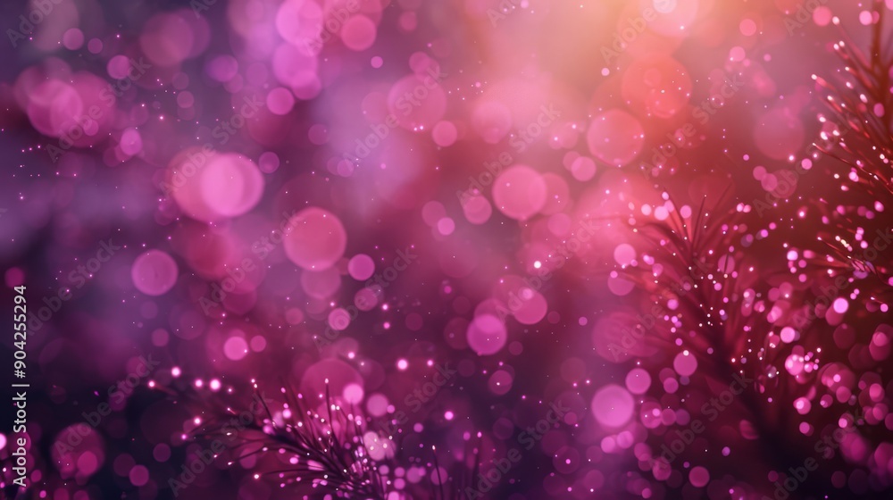 Poster this image features a gorgeous abstract bokeh background illuminated by pink and purple lights and p
