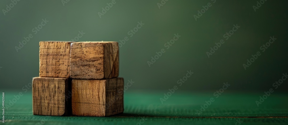 Aufkleber wooden block with a green backdrop displaying a case study message serving as a conceptual symbol wi