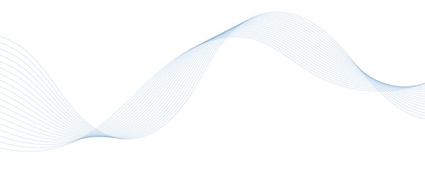 Abstract blue wavy lines. Vector background.