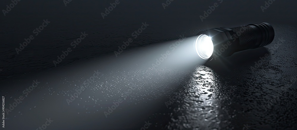 Poster dark flashlight on blank space image. copy space image. place for adding text and design