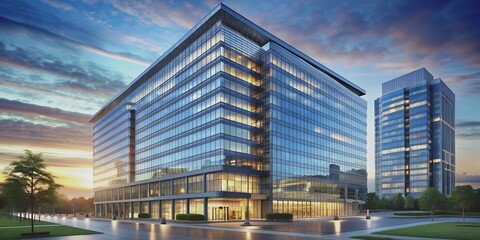 Fototapeta premium High-rise office building with modern architecture and sleek design
