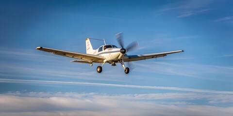 Obraz premium A light aircraft flying taken from below Generative By AI