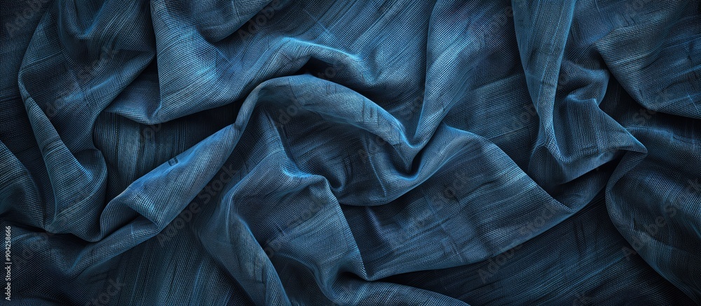 Poster background of denim fabric in blue with empty space for text or images. copy space image. place for 