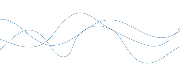 Abstract blue wavy lines. Vector background.