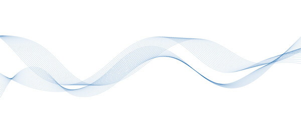 Abstract blue wavy lines. Vector background.