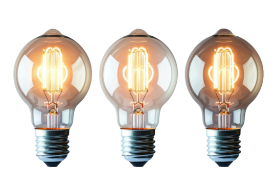 Multi-Color Smart Bulbs isolated on transparent background