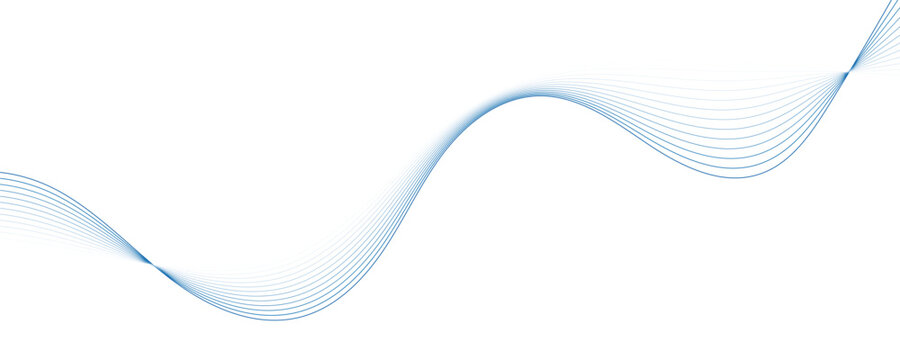 Abstract blue wavy lines. Vector background.