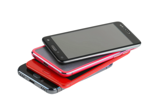 High-Resolution Smart Phone isolated on transparent background