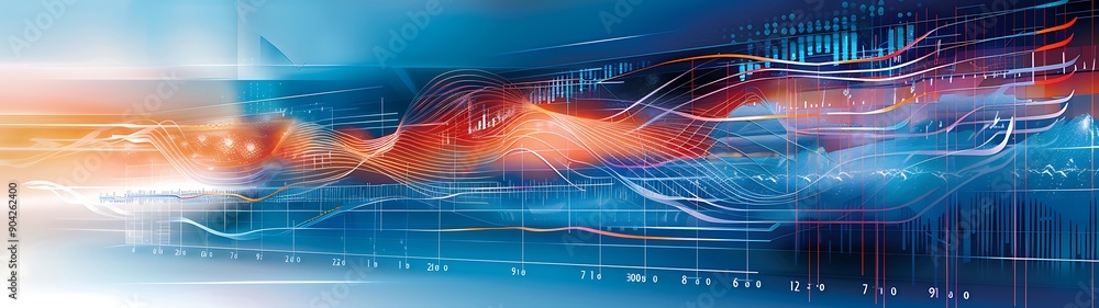 Poster a vibrant digital painting of a graph chart showing effective workout routines for strength and weig