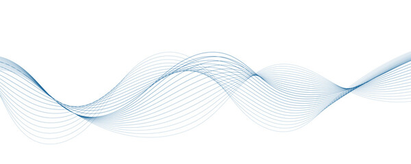 Abstract blue wavy lines. Vector background.