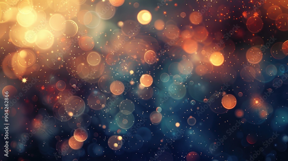 Poster Defocused lights and shadow on abstract bokeh background