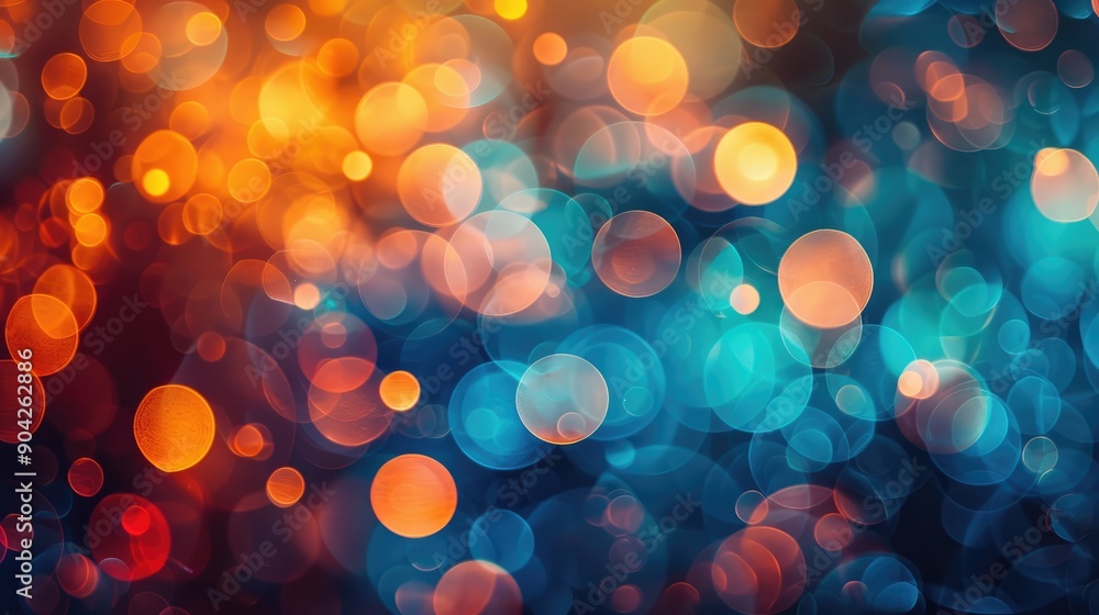 Poster Defocused lights and shadow on abstract bokeh background