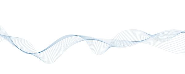 Abstract blue wavy lines. Vector background.