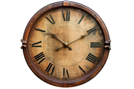 Modern Wall Clock isolated on transparent background