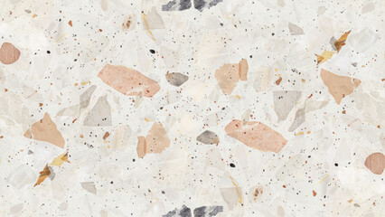 Marble table with tree shadow drop on white wall background for mockup product display, Seamless blue gray granite terrazo flooring texture. Realistic chipped marble