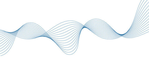 Abstract blue wavy lines. Vector background.