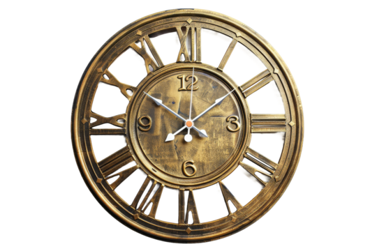 Modern Wall Clock isolated on transparent background