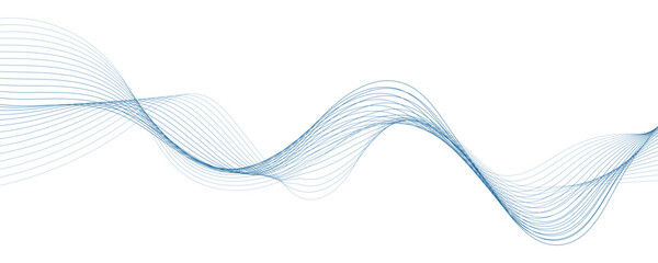 Abstract blue wavy lines. Vector background.