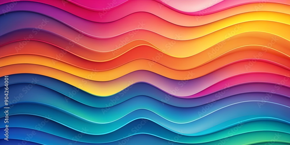 Poster wallpaper from wavy shapes filled colorful gradient generative ai