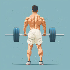 Fototapeta premium A weightlifter is performing a snatch.