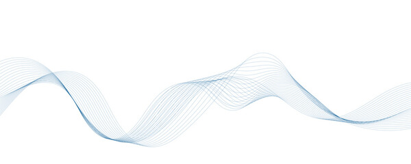 Abstract blue wavy lines. Vector background.