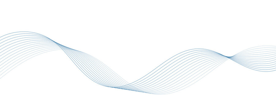 Abstract blue wavy lines. Vector background.