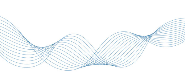 Abstract blue wavy lines. Vector background.