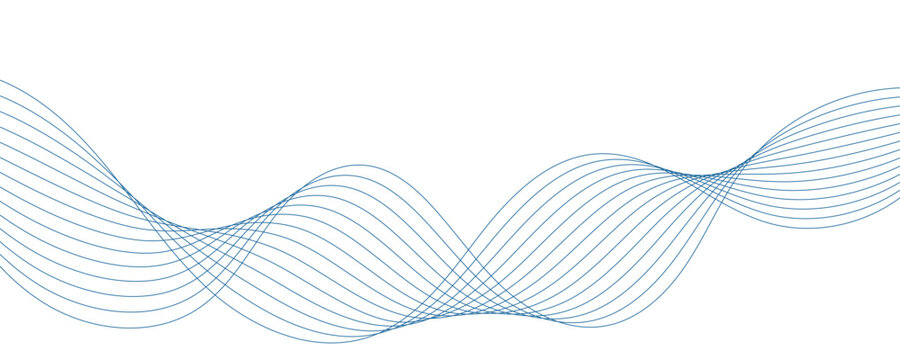 Abstract blue wavy lines. Vector background.