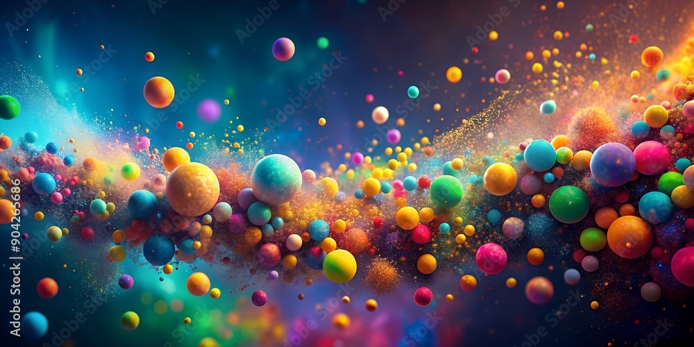 Aufkleber colorful shapes symphony abstract particles background ai generated image of stunning colors backgro