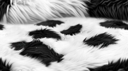 Fototapeta premium Abstract Black and White Furry Texture.