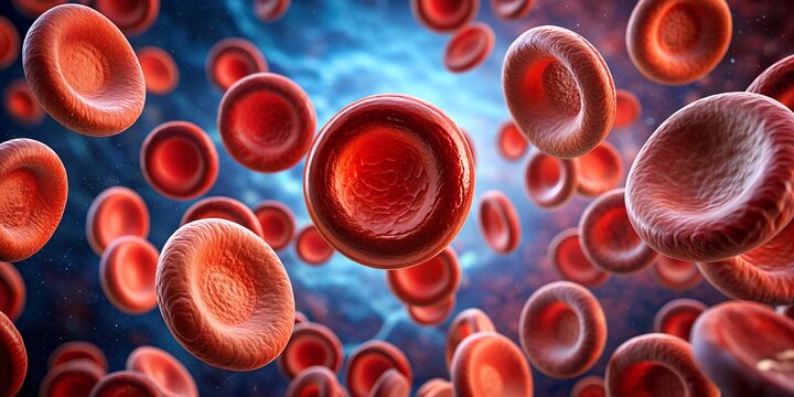 Electron microscopy of blood cells electron AI-Generated Content