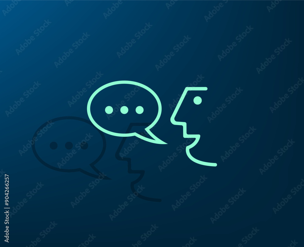 Poster vector illustration with shadow on blue background with gradient