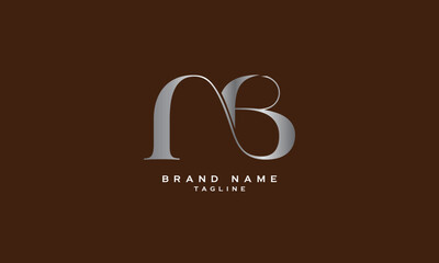 NB, BN, Abstract initial monogram letter alphabet logo design