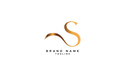 Fototapeta premium NS, SN, Abstract initial monogram letter alphabet logo design