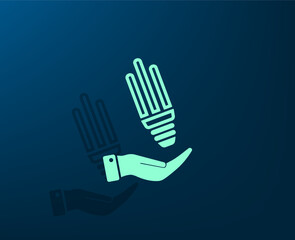 Obraz premium Vector illustration with shadow on blue background with gradient