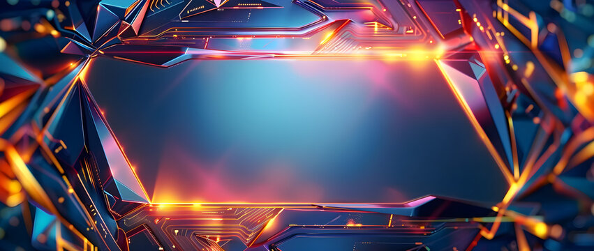 Futuristic framework, digital technology, vibrant colors, illuminated patterns, sci-fi aesthetic, versatile for tech marketing, web design, copy space, appeals to innovators and engineers.