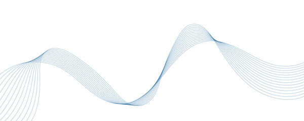 Abstract blue wavy lines. Vector background.