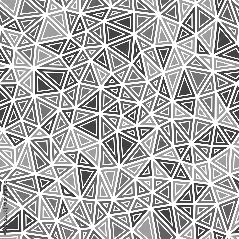 Poster triangles pattern. small triangles size. solid shapes in frames. mono tone style. repeatable pattern