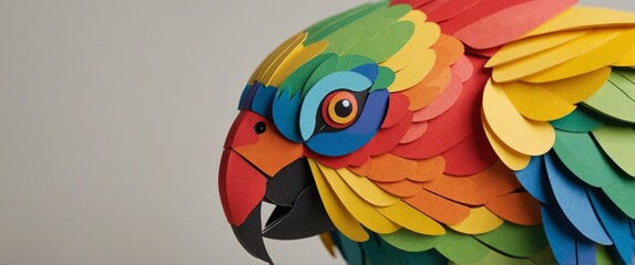 Fototapeta premium Pride Parrot Perch Close up of a colorful parrot on a perch.