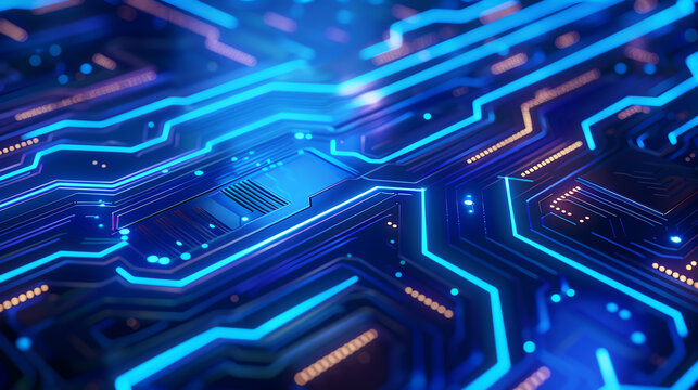 AIdriven communication AIpowered devices communicating seamlessly, blue tones