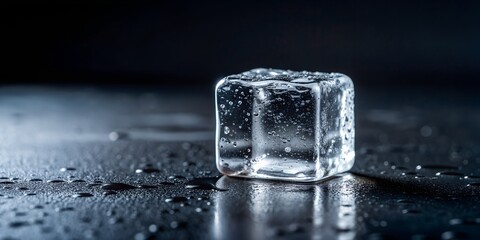 ice cubes on black background