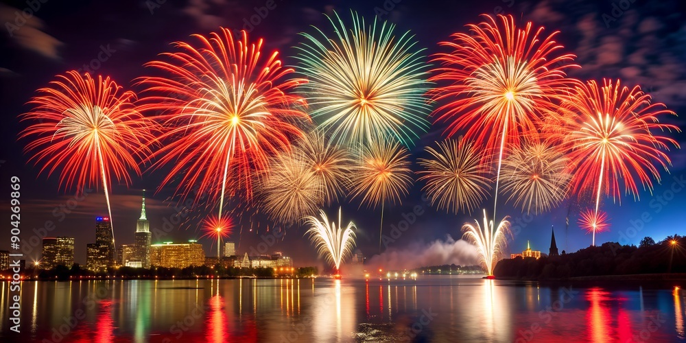 Poster canada day firework show generative ai generative by ai