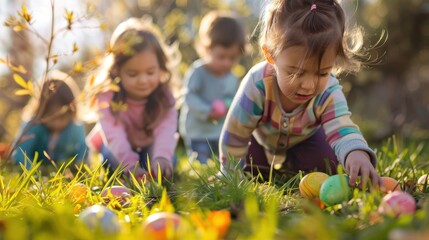 An emotional Easter morning with children finding eggs and sharing smiles.
