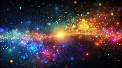 Fototapeta premium Abstract s of colorful particles resembling a glimmering galaxy, abstract, particles, colorful, glimmering, galaxy, vibrant